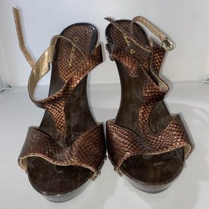 Brown heel sandals